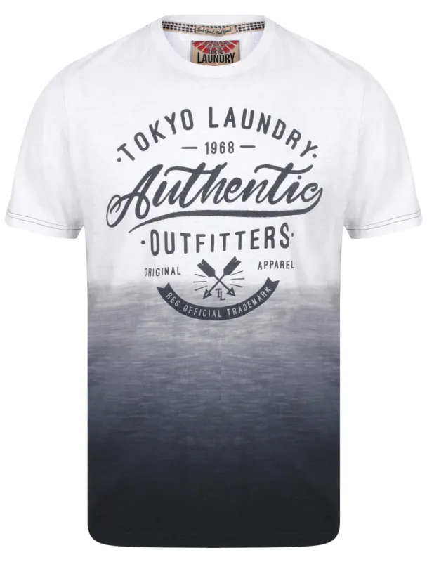 Authentic Motif Dip Dye Cotton Slub T-Shirt In Dark Navy - Tokyo Laundry sold by Tokyo Laundry