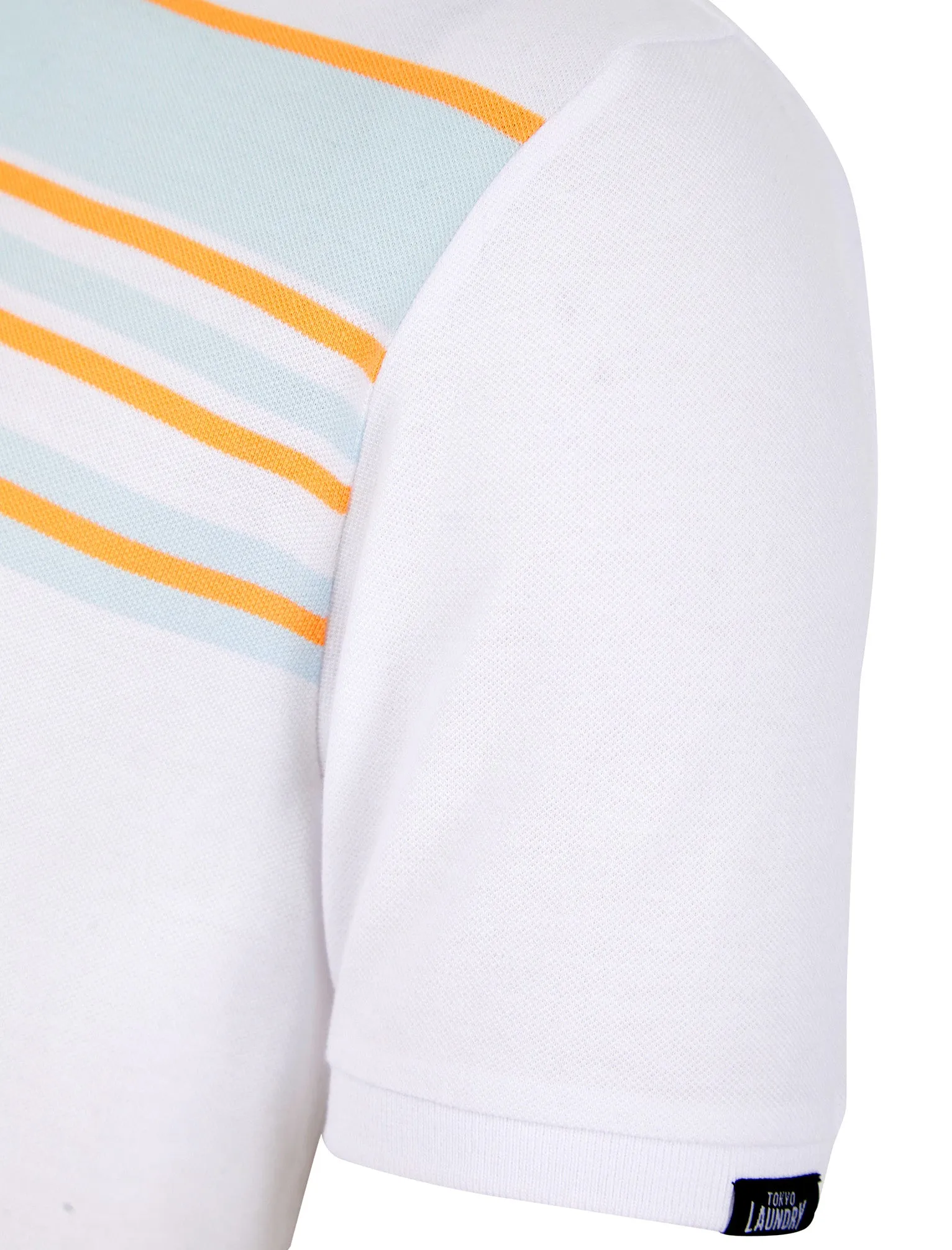 Hayden Yarn Dyed Stripe Cotton Pique Polo Shirt in Optic White - Tokyo Laundry sold by Tokyo Laundry product image thumbnail 3