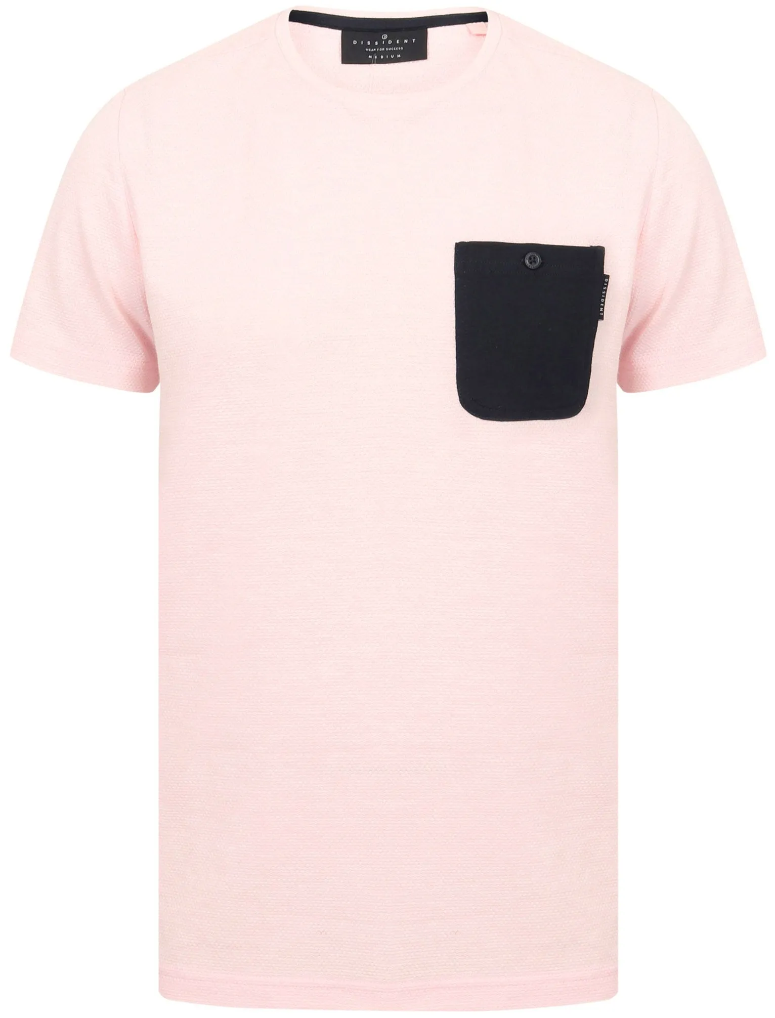 Bax Textured Cotton Slub T-Shirt with Contrast Chest Pocket In Blushing Pink - Dissident sold by Tokyo Laundry