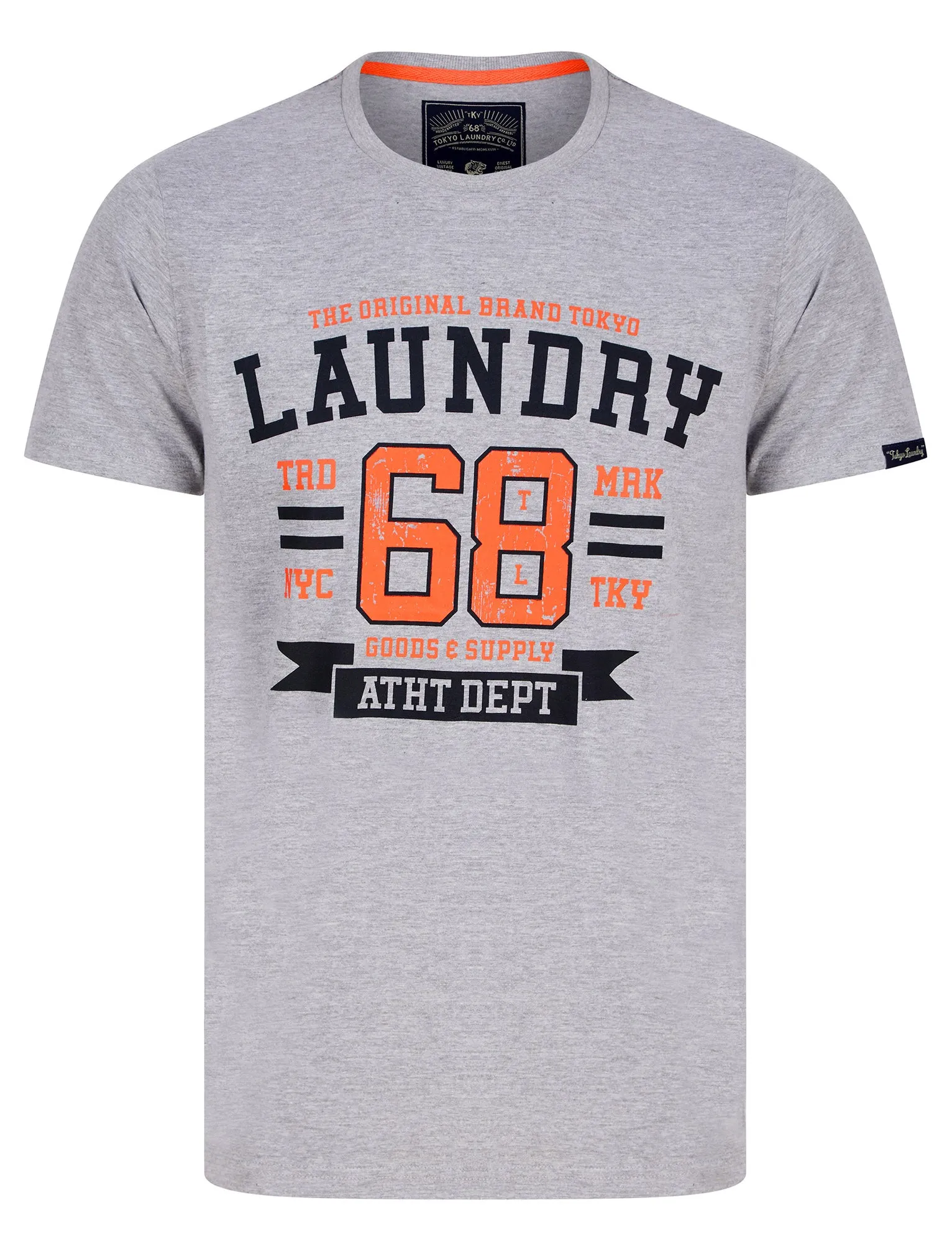 Squad Motif Cotton Jersey T-Shirt in Light Grey Marl - Tokyo Laundry sold by Tokyo Laundry