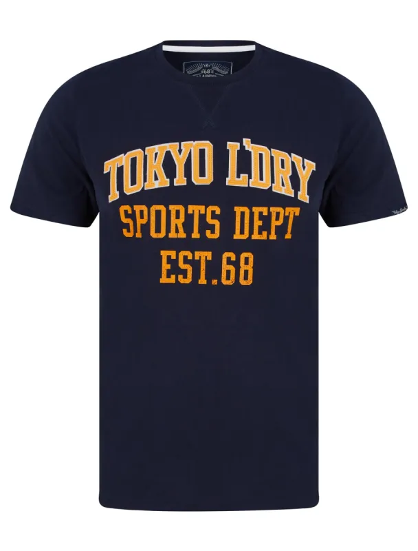 Sports Dept Applique Motif Cotton Jersey T-Shirt in Sky Captain Navy - Tokyo Laundry sold by Tokyo Laundry