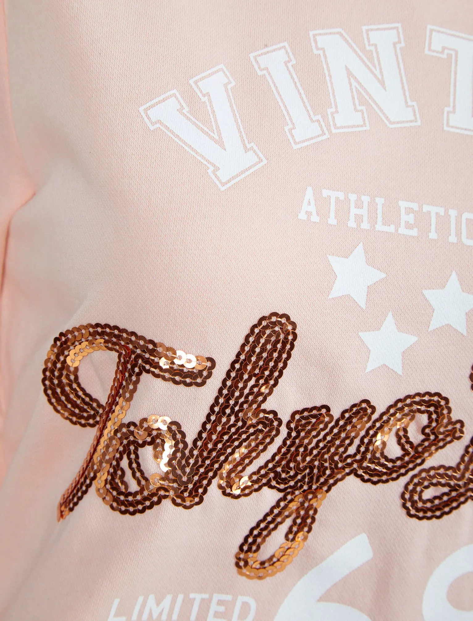 Sparked Sequin Motif Brushback Fleece Pullover Hoodie in Pale Dogwood - Tokyo Laundry sold by Tokyo Laundry product image thumbnail 3