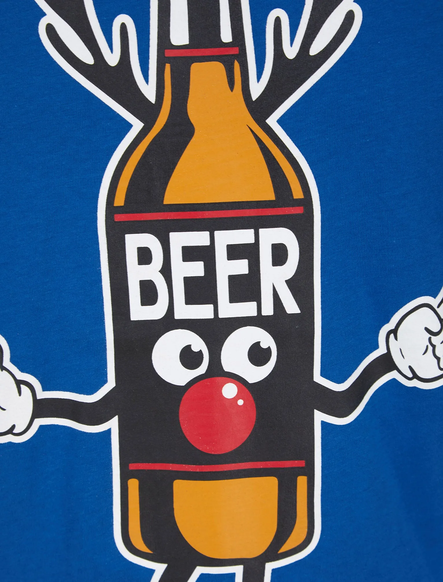 Men's Beer Bottle Motif Novelty Cotton Christmas T-Shirt in Turkish Sea - Merry Christmas sold by Tokyo Laundry product image thumbnail 3