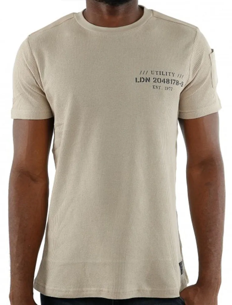 Invade Textured Crew Neck T-Shirt in Mushroom sold by Tokyo Laundry product image thumbnail 3