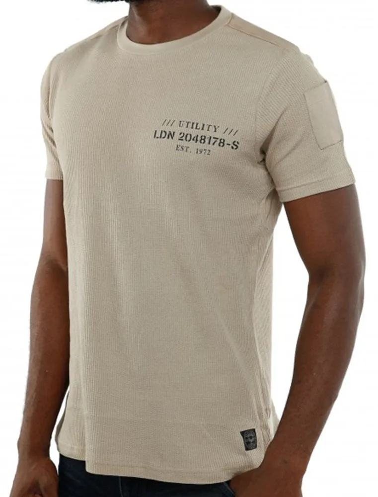 Invade Textured Crew Neck T-Shirt in Mushroom sold by Tokyo Laundry product image thumbnail 4