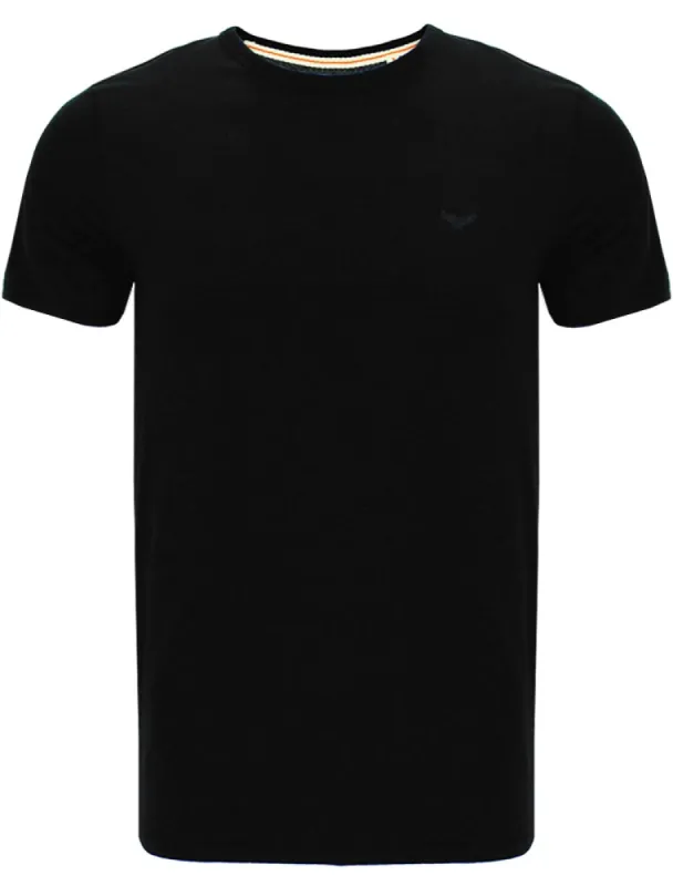 William Basic Crew Neck Cotton T-Shirt in Black made by Threadbare
