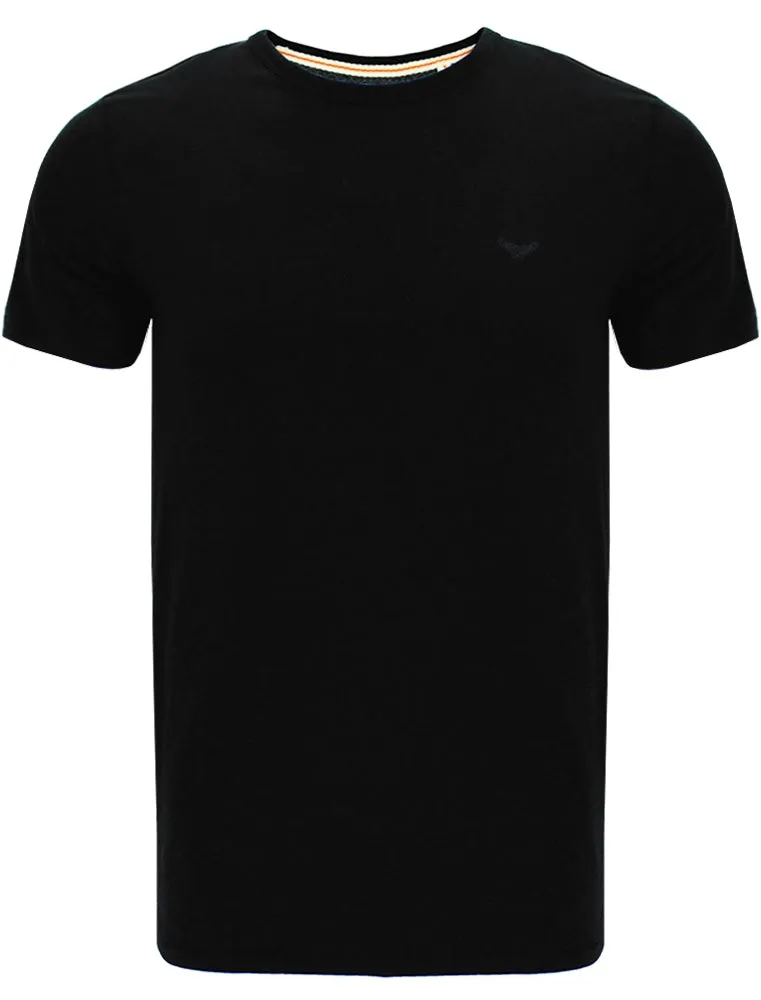 William Basic Crew Neck Cotton T-Shirt in Black sold by Tokyo Laundry