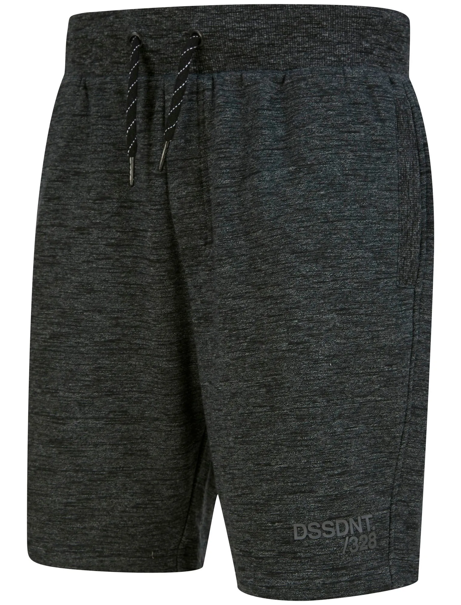 Pitsea Space Dye Cotton Blend Brushback Fleece Jogger Shorts in Black - Dissident sold by Tokyo Laundry