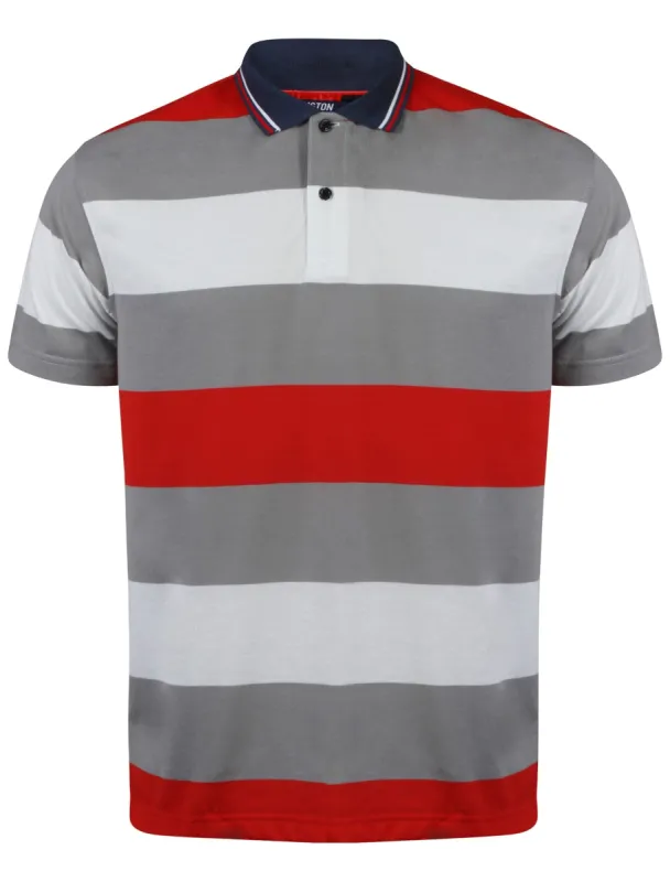 Cotton Rich Jersey Polo Shirt in Cranberry - Kensington Eastside sold by Tokyo Laundry