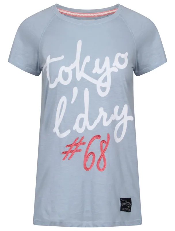 Narla Motif Slub T-Shirt in Cashmere Blue - Tokyo Laundry sold by Tokyo Laundry