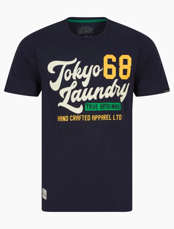 Woods Motif Cotton Jersey T-Shirt in Sky Captain Navy - Tokyo Laundry sold by Tokyo Laundry