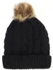 Devin Borg Lined Cable Knit Bobble Hat in Black sold by Tokyo Laundry