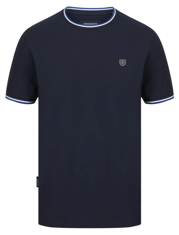 Westmoor Cotton Jersey Crew Neck Ringer T-Shirt in Sky Captain Navy - Kensington Eastside sold by Tokyo Laundry