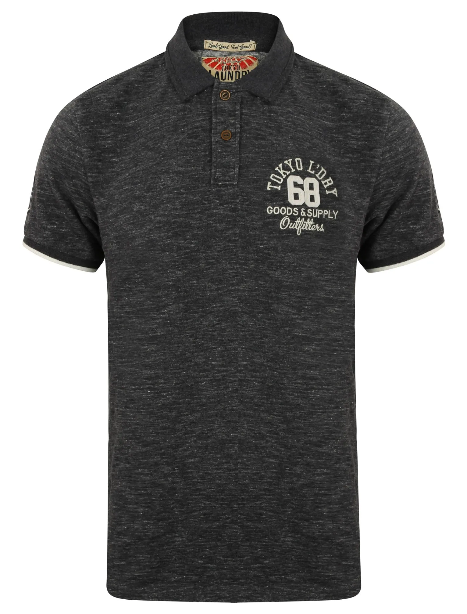 Berling Jersey Polo Shirt in Charcoal / Ivory - Tokyo Laundry sold by Tokyo Laundry product image thumbnail 2