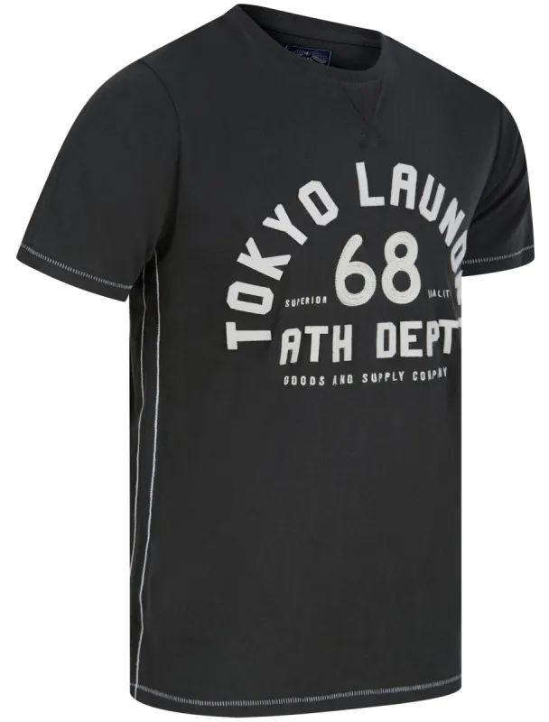 Hambert Felt Motif Cotton Jersey T-Shirt In Pirate Black - Tokyo Laundry sold by Tokyo Laundry