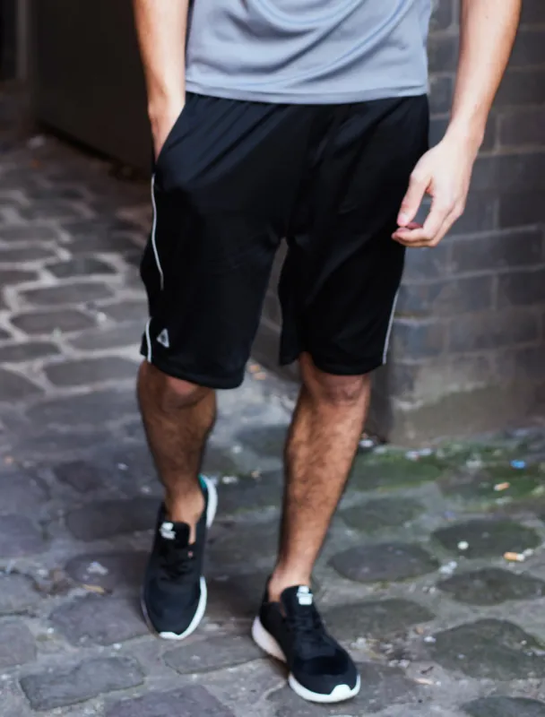 Hilburn Mesh Insert Shorts in Black - Dissident sold by Tokyo Laundry