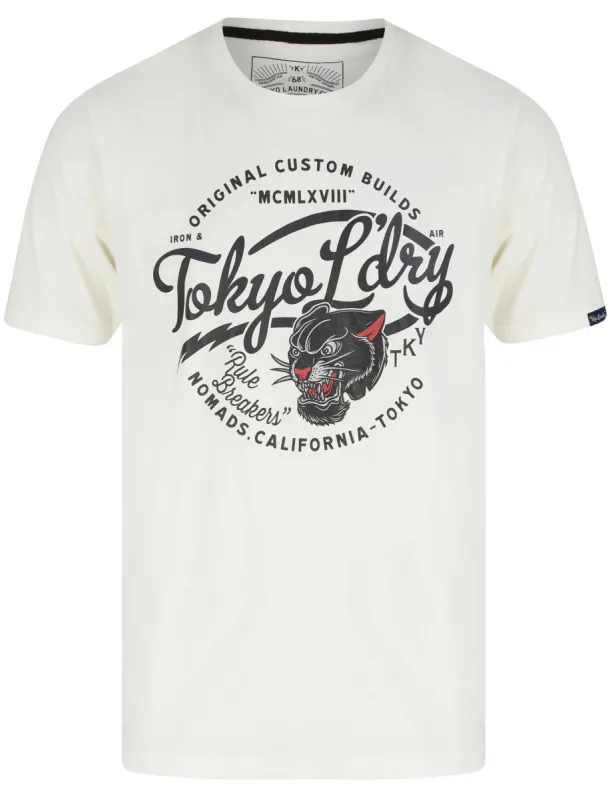 Rule Breaker Motif Cotton Jersey T-Shirt In Snow White - Tokyo Laundry sold by Tokyo Laundry