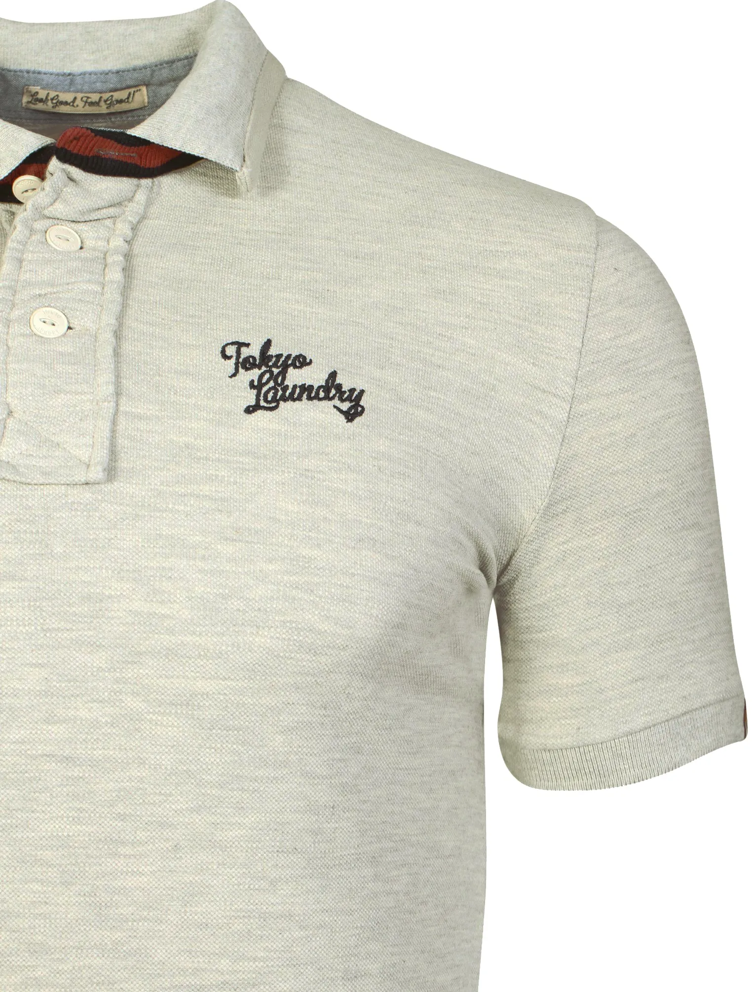 Mora Cove Polo Shirt in Oatgrey Marl - Tokyo Laundry sold by Tokyo Laundry product image thumbnail 4