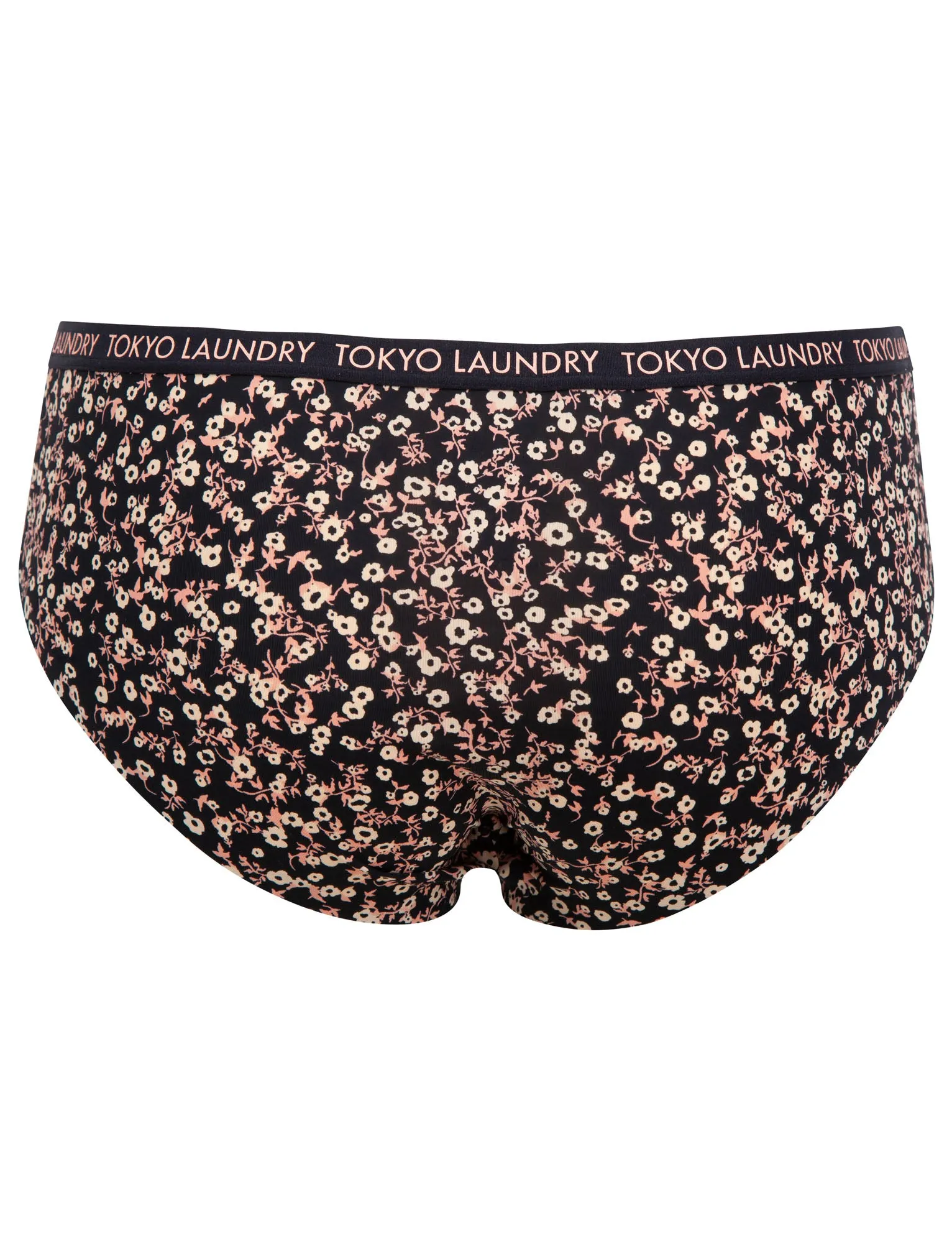 Minerva (3 Pack) Floral Print No VPL Seam Free Assorted Briefs In Egret Ivory / Jet Black / Dress Blue - Tokyo Laundry sold by Tokyo Laundry product image thumbnail 4