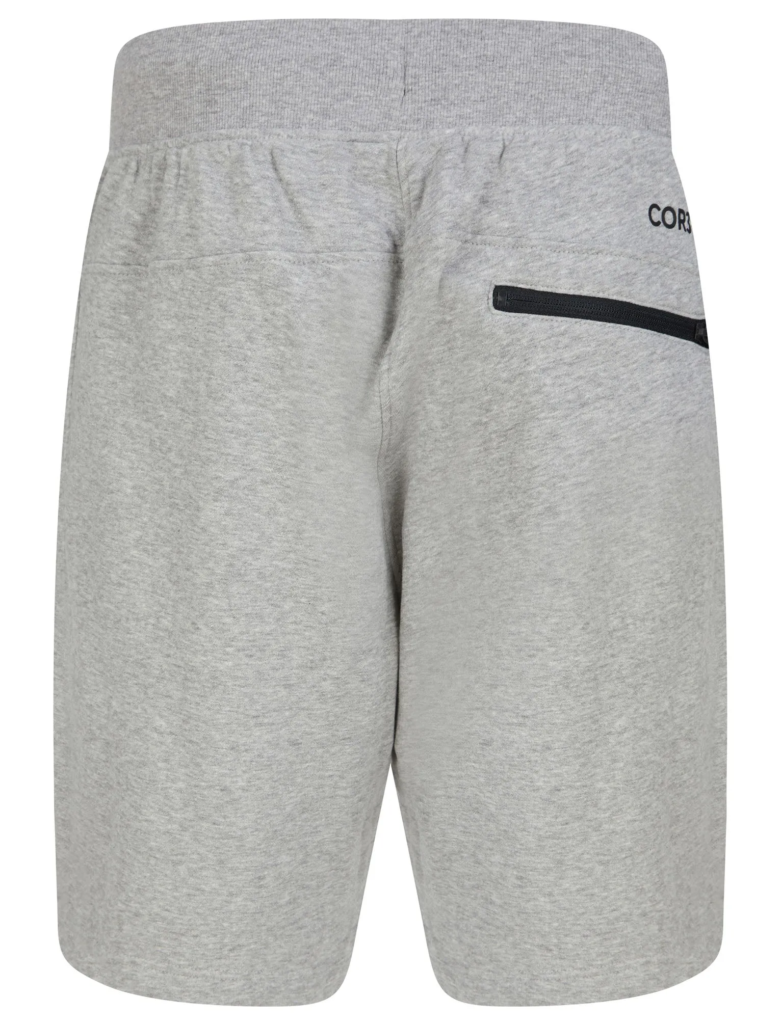 Pepys Brushback Fleece Jogger Shorts with Zip Pockets in Light Grey Marl - Dissident sold by Tokyo Laundry product image thumbnail 3