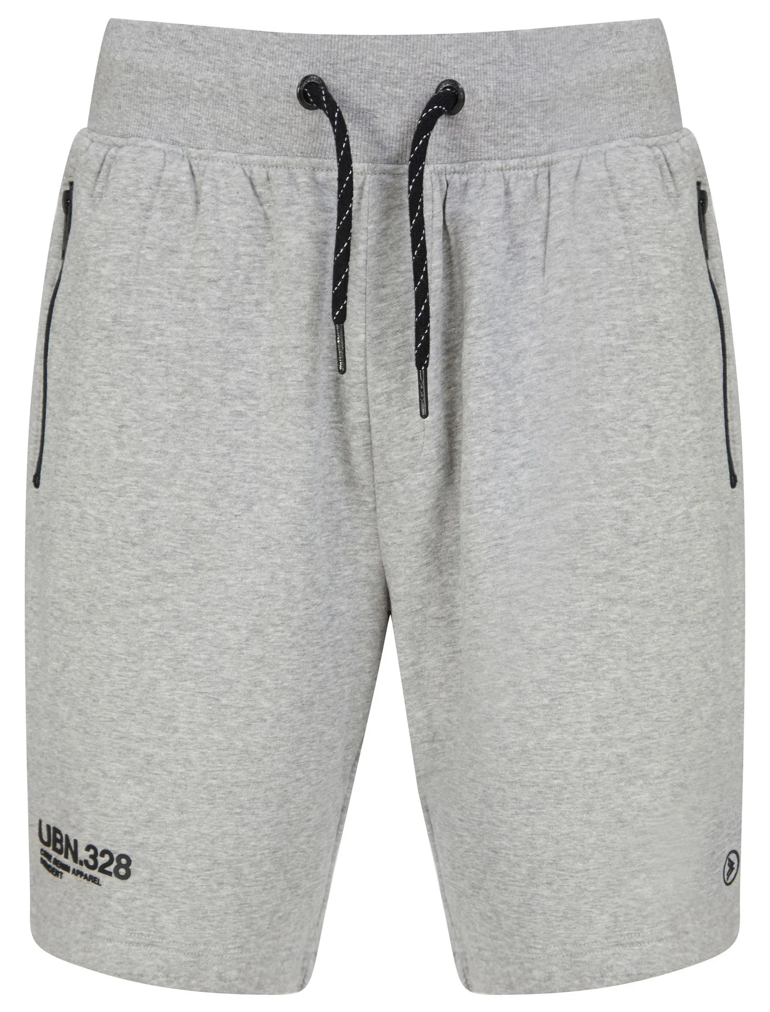 Pepys Brushback Fleece Jogger Shorts with Zip Pockets in Light Grey Marl - Dissident sold by Tokyo Laundry product image thumbnail 2