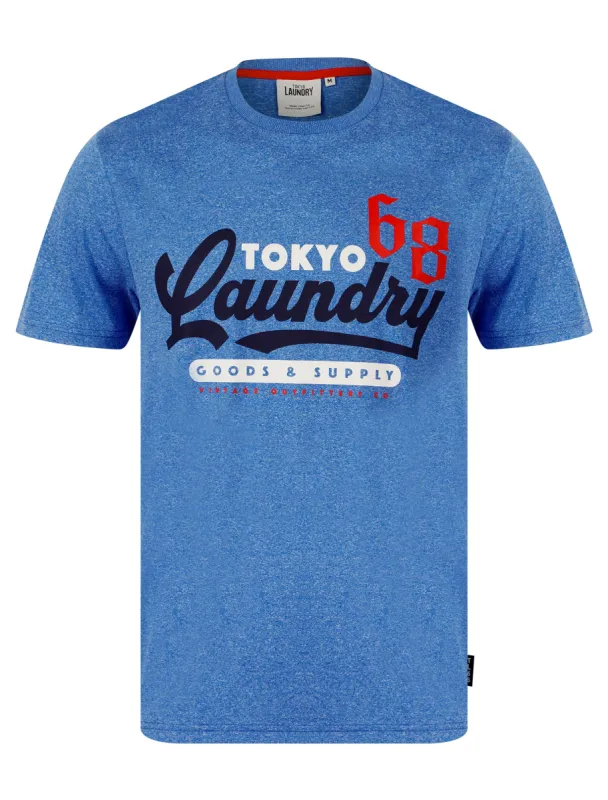 Woodlands Motif Jersey Grindle Crew-Neck T-Shirt in Dazzling Blue - Tokyo Laundry sold by Tokyo Laundry