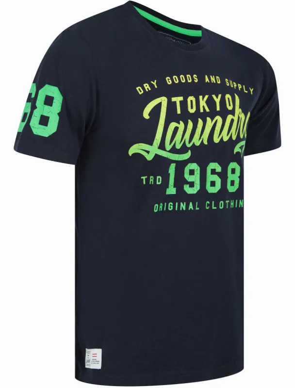 Fading Motif Cotton Jersey T-Shirt In Sky Captain Navy - Tokyo Laundry sold by Tokyo Laundry