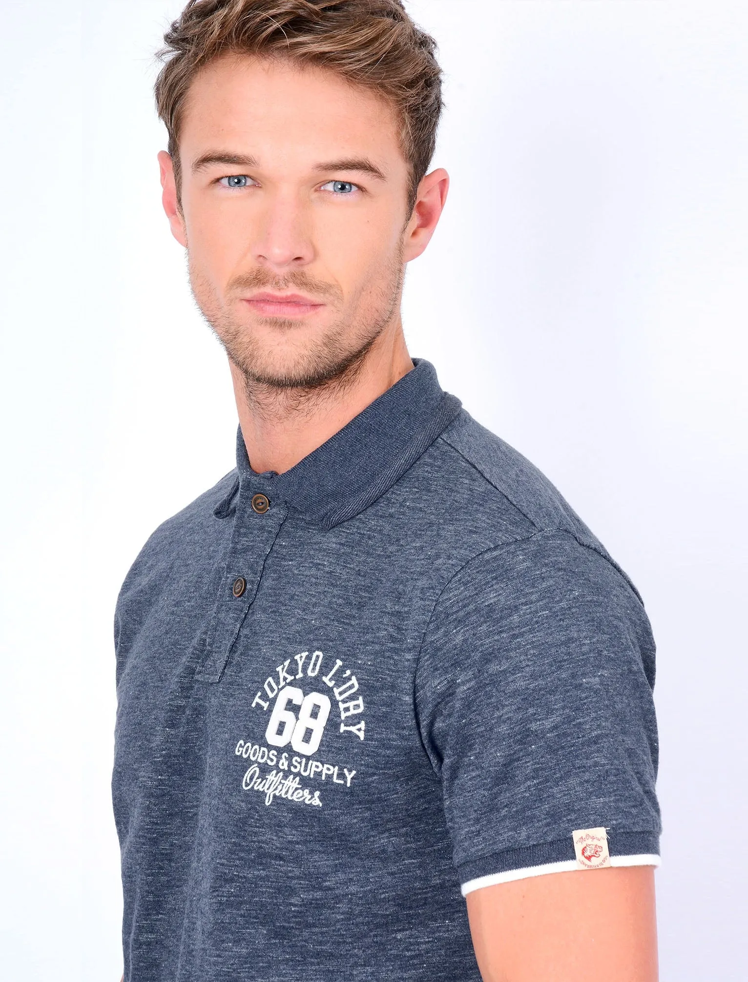 Berling Jersey Polo Shirt in Medieval Blue / Ivory - Tokyo Laundry sold by Tokyo Laundry product image thumbnail 2