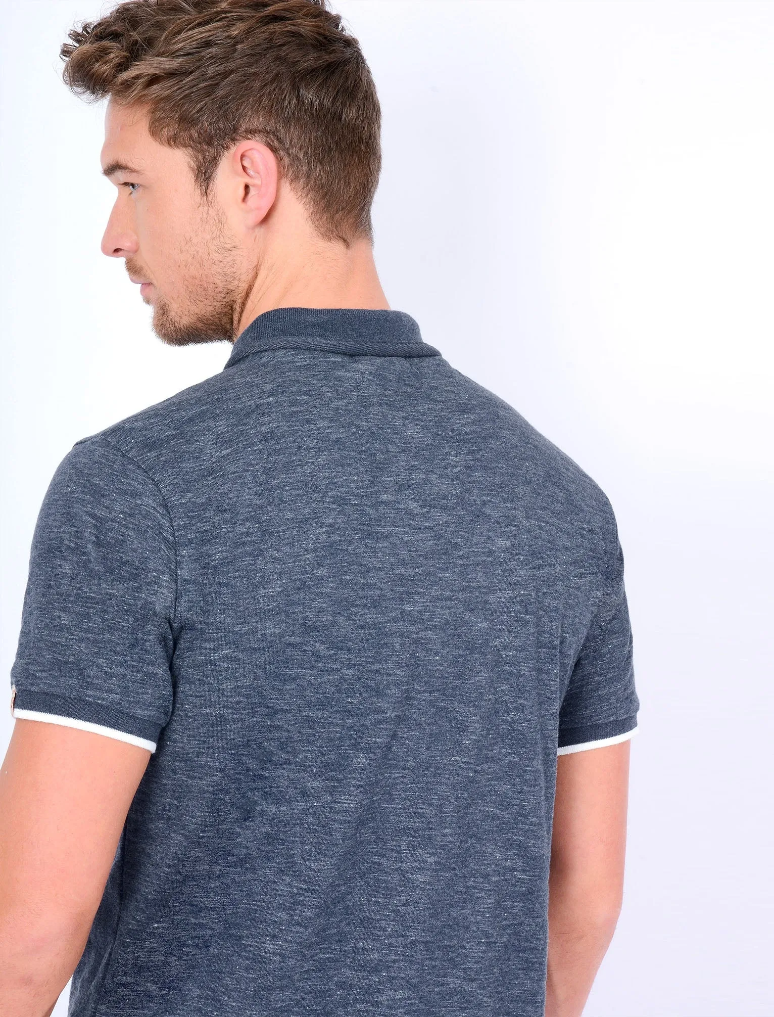 Berling Jersey Polo Shirt in Medieval Blue / Ivory - Tokyo Laundry sold by Tokyo Laundry product image thumbnail 3