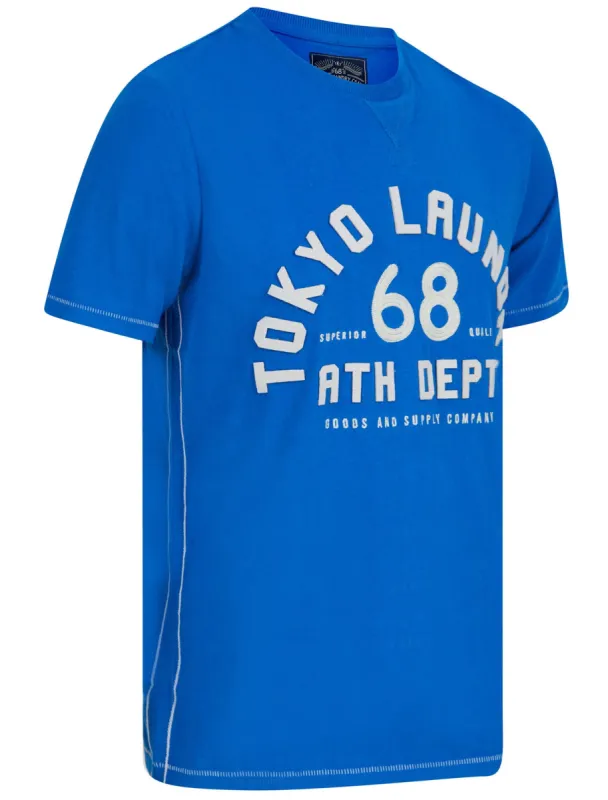 Hambert Felt Motif Cotton Jersey T-Shirt In Jet Blue - Tokyo Laundry sold by Tokyo Laundry