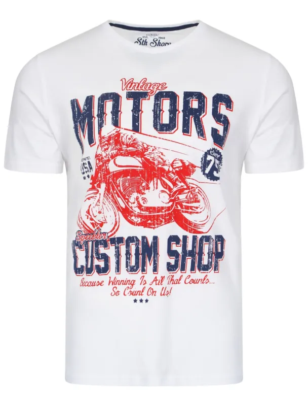 Speedster Custom Motorbike T-Shirt in Optic White - South Shore sold by Tokyo Laundry