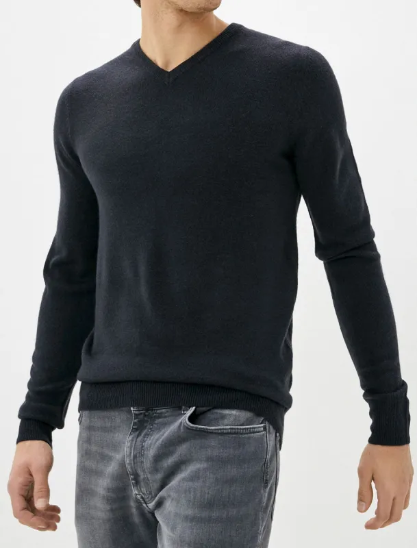 Kasso Soft V Neck Jumper In Dark Navy - Kensington Eastside sold by Tokyo Laundry