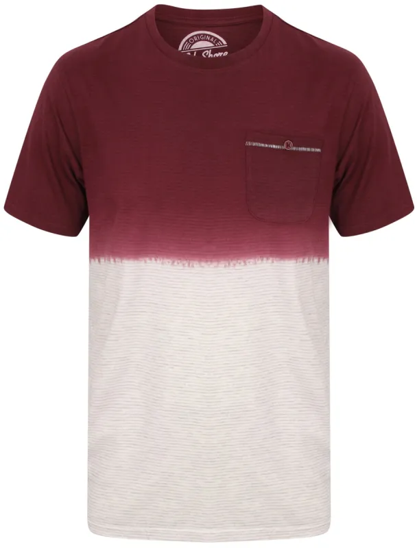 Dipper Cotton Jersey Dip Dye T-Shirt In Oxblood - South Shore sold by Tokyo Laundry