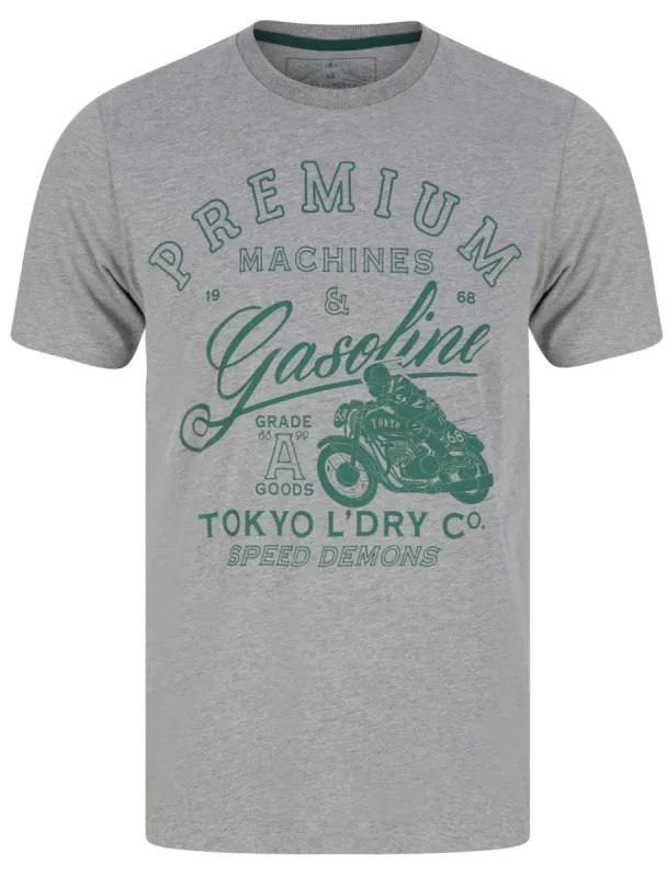 Machines Motif Cotton Jersey T-Shirt In Mid Grey Marl - Tokyo Laundry sold by Tokyo Laundry