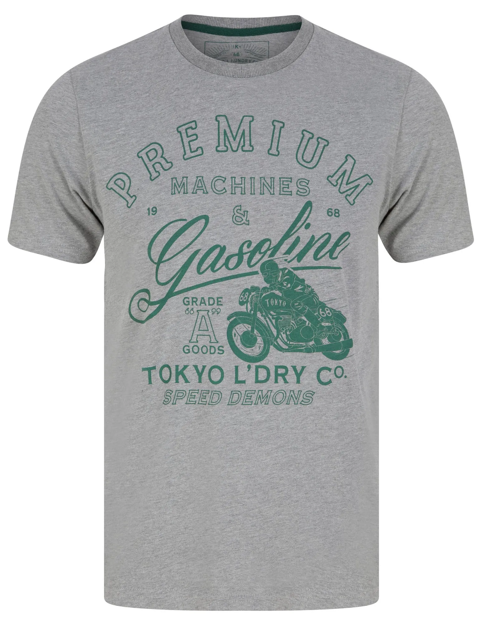 Machines Motif Cotton Jersey T-Shirt In Mid Grey Marl - Tokyo Laundry sold by Tokyo Laundry
