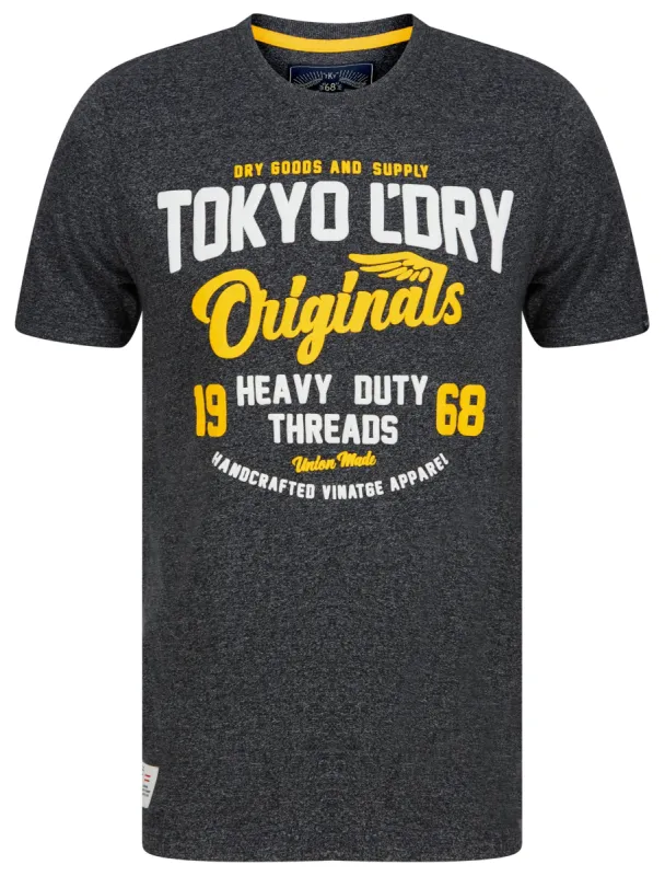 Heavy Duty 2 Puffy Motif Cotton Jersey T-Shirt in Dark Grey Grindle - Tokyo Laundry sold by Tokyo Laundry