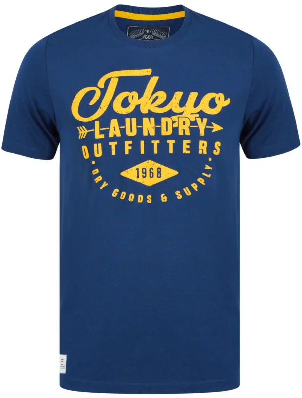 Robins Motif Cotton Jersey T-Shirt In Mid Blue Grindle - Tokyo Laundry sold by Tokyo Laundry