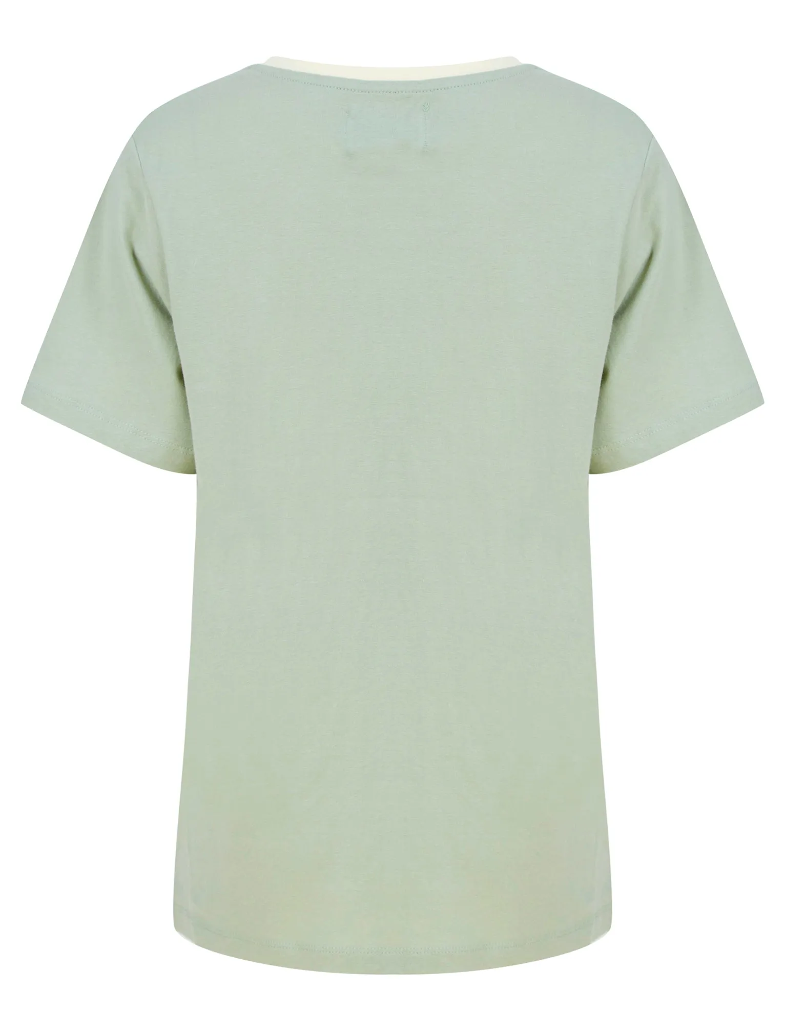 Daisy Motif Cotton Jersey Ringer T-Shirt in Aqua Gray - Tokyo Laundry sold by Tokyo Laundry product image thumbnail 2