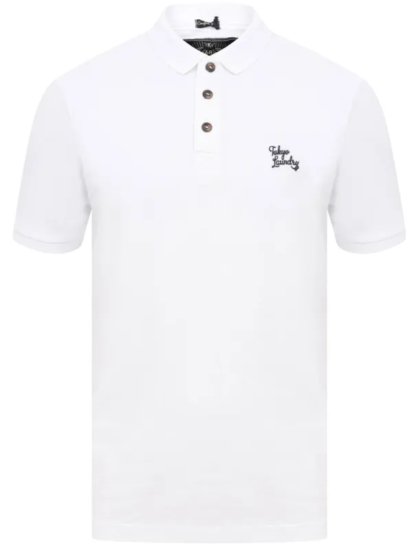 Marahau Signature Cotton Pique Polo Shirt In Bright White - Tokyo Laundry sold by Tokyo Laundry