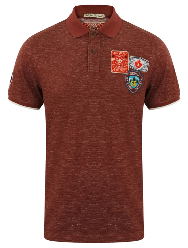 Beauworth Jersey Polo Shirt in Oxblood / Ivory - Tokyo Laundry sold by Tokyo Laundry