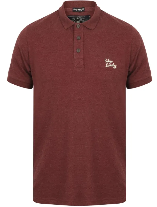 Kuusamo Cotton Pique Polo Shirt In Vineyard Marl - Tokyo Laundry sold by Tokyo Laundry