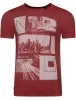 Manhatburn Motif Burnout T-Shirt in Bordeaux - Dissident sold by Tokyo Laundry