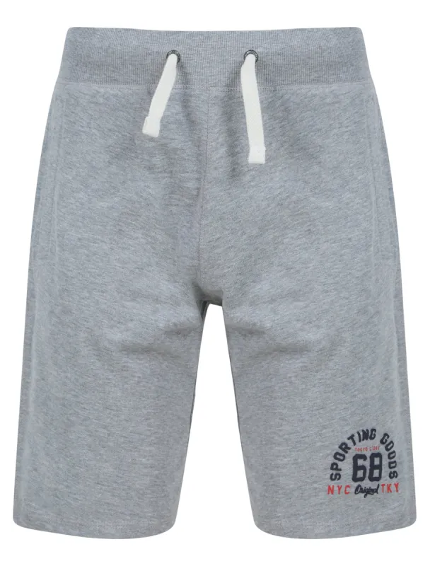 Sporting Goods Brushback Fleece Jogger Shorts in Light Grey Marl - Tokyo Laundry sold by Tokyo Laundry