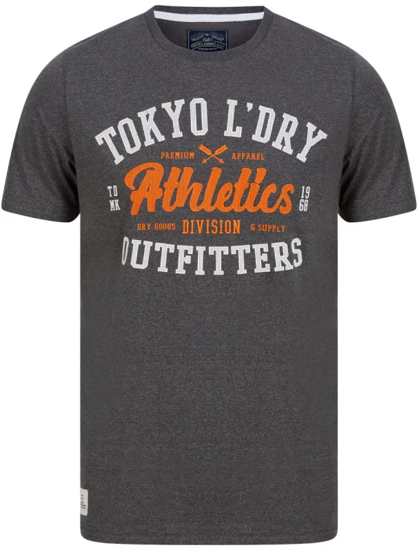 Cloud Motif Microstripe Cotton Jersey T-Shirt In Dark Grey - Tokyo Laundry sold by Tokyo Laundry