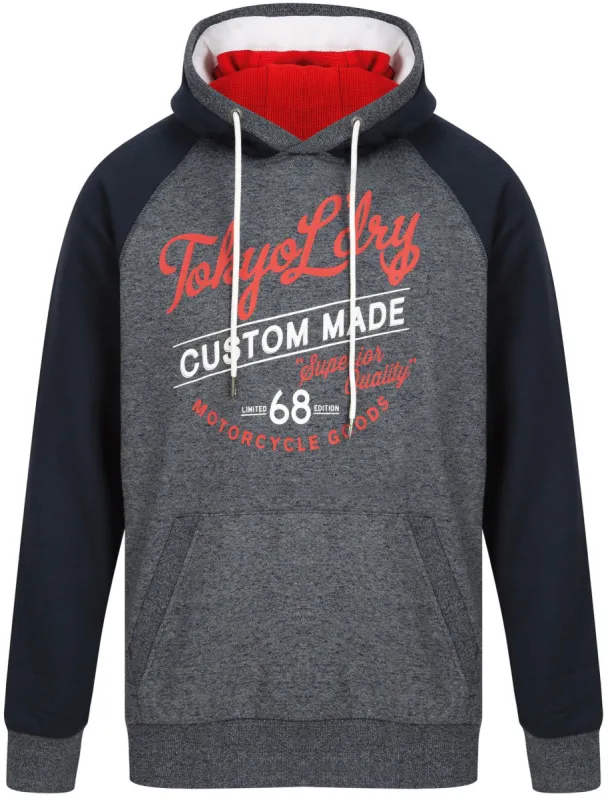 Dawson Raglan Sleeve Brushback Fleece Pullover Hoodie in Sky Captain Navy Siro - Tokyo Laundry sold by Tokyo Laundry