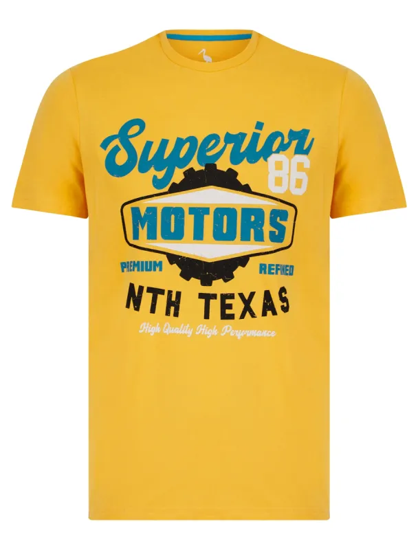 Nth Texas Motif Cotton Jersey T-Shirt in Golden Cream - South Shore sold by Tokyo Laundry