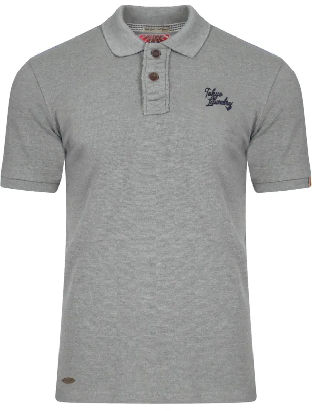 Mens Classic Polo Shirt in Light Grey Marl - Tokyo Laundry sold by Tokyo Laundry