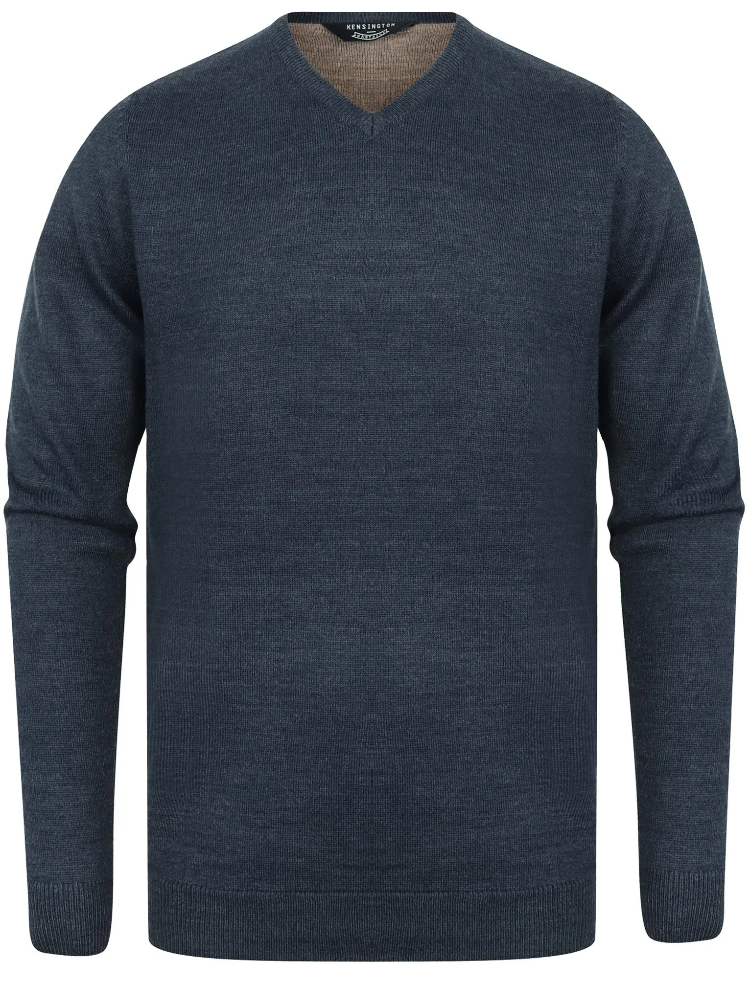 Jarrett Basic V Neck Knitted Jumper in Midnight Blue Marl - Kensington Eastside sold by Tokyo Laundry