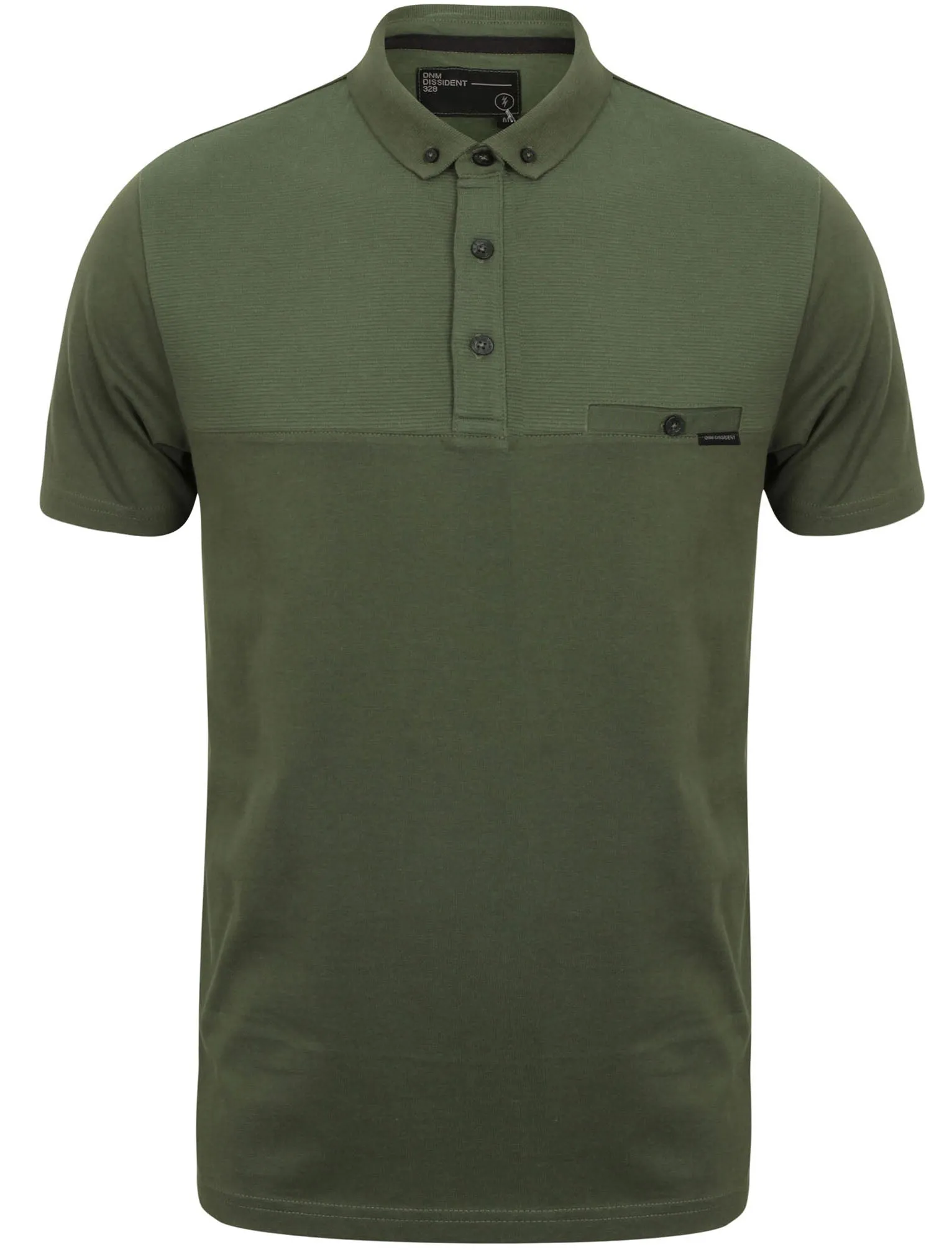 Dunloe Ottoman Stripe Polo Shirt in Thyme - Dissident sold by Tokyo Laundry