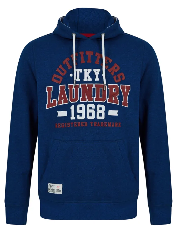 Edit Motif Brushback Fleece Pullover Hoodie in Blue Grindle - Tokyo Laundry sold by Tokyo Laundry